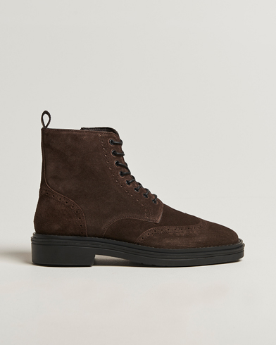 GANT Boggar Suede Brouge Boot Espresso Brown – Brun