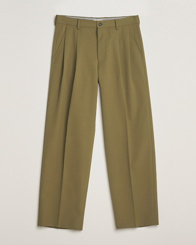 NN07 Justin Double Pleated Suit Trousers Firene Green – Grön