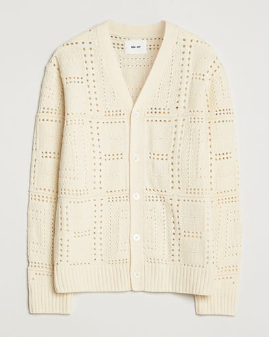 NN07 Tobias Knitted Cardigan Ivory – Vit