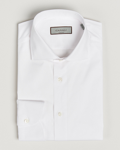 Canali Slim Fit Cotton/Stretch Shirt White – Vit