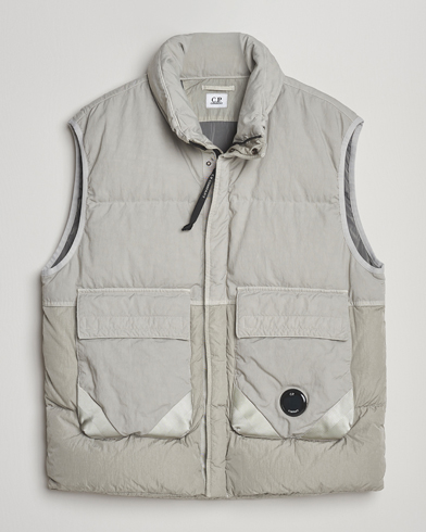 C.P. Company Eco Chrome Mixed Down Vest Light Grey – Grå
