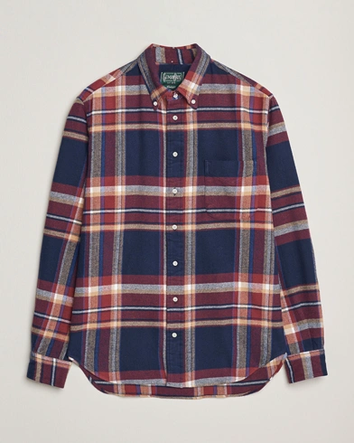 Herr | Gitman Vintage | Gitman Vintage Brushed Winter Madras Button Down Shirt Rose/Navy