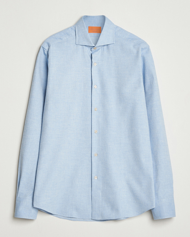 Grigio Washed Flannel Shirt Light Blue – Blå