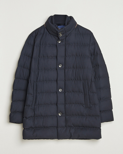 Herno Flannel Down Coat Navy, Herr, Dunjacka, Blå, Storlek 52