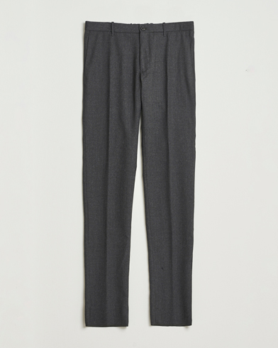Incotex Slim Fit Washable Flannel Trousers Charcoal – Grå