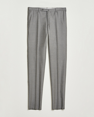 Incotex Regular Fit Worsted Flannel Trousers Light Grey – Grå