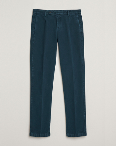 Herr | Massimo Alba | Massimo Alba Ionio Pleated Moleskine Trousers Petrol Blue