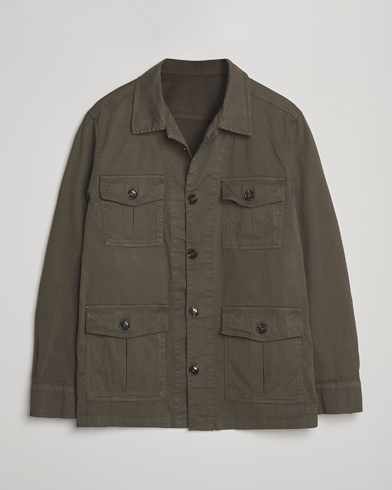 Oscar Jacobson Safari Shirt Jacket Olive – Grön