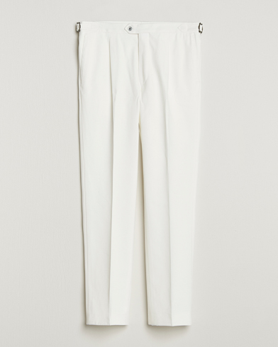 Oscar Jacobson Delon Brushed Cotton Trousers White – Vit