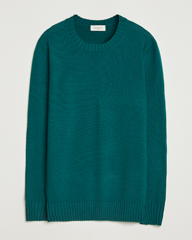 Piacenza Cashmere Brushed Wool Crew Neck Dark Green – Grön