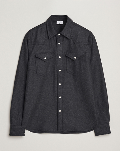 Herr | Filippa K | Filippa K Western Wool Shirt Anthracite Melange