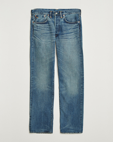 RRL Straight Leg 5-Pocket Denim Hillsview Wash – Blå