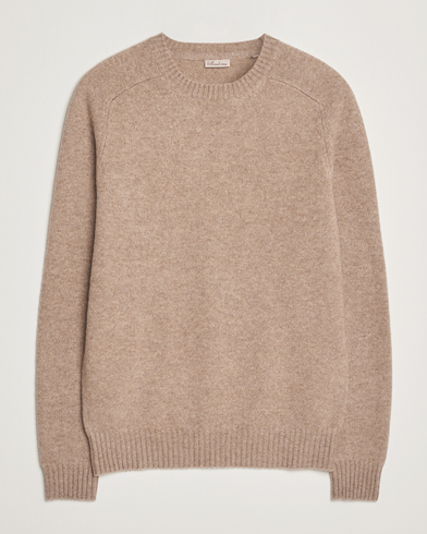 Stenströms Knitted Yak/Merino Crew Neck Light Brown, Herr, Stickad tröja, Beige, Storlek M