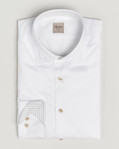 Stenströms Regular Fit Cotton Twill Contrast Shirt White, Herr, Businesskjorta, Vit, Storlek M