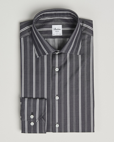 Stenströms Regular Fit Mixed Stripe Twill Shirt White/Black – Vit