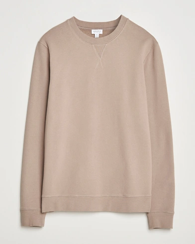 Sunspel Loopback Sweatshirt Mink, Herr, Sweatshirt, Beige, Storlek M