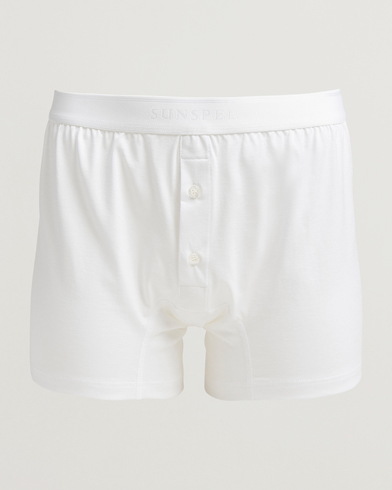 Sunspel Superfine Two Button Cotton White – Vit