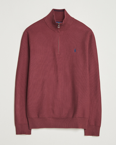 Polo Ralph Lauren Textured Half Zip Red Wine – Röd