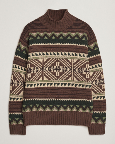 Polo Ralph Lauren Wool Cotton Blend Sweater Brown Combo – Brun
