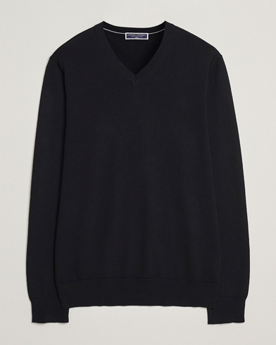 Charles Tyrwhitt Pure Merino V-Neck Jumper Black – Svart