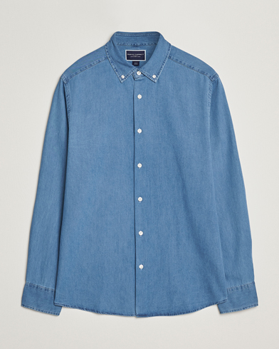 Herr | Charles Tyrwhitt | Charles Tyrwhitt Slim Fit Button Down Denim Shirt Ocean Blue