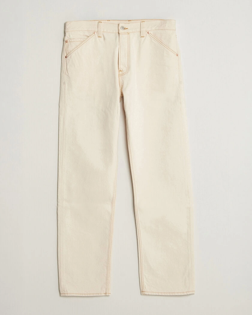 Drake's 5-Pocket Heavy Cotton Jeans Ecru – Vit