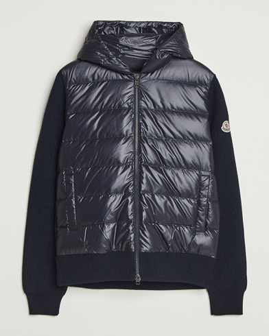 Moncler Padded Hooded Cardigan Navy – Blå