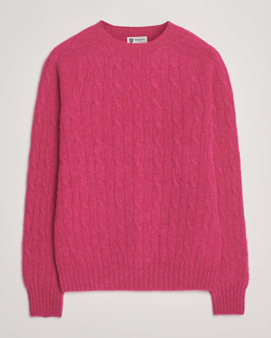 Morris Brushed Cable Sweater Pink – Rosa