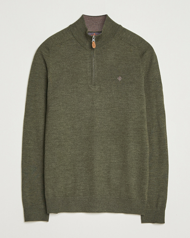 Morris John Merino Half Zip Olive – Grön