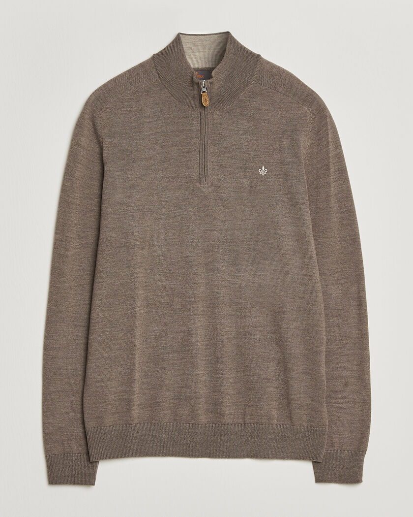 Morris John Merino Half Zip Brown – Brun