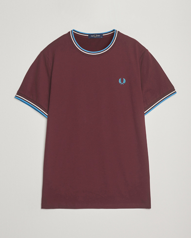 Fred Perry Twin Tipped T-Shirt Oxblood, Herr, T-shirt, Röd, Storlek S