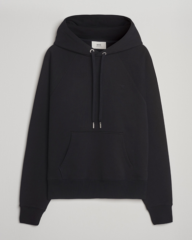 AMI Tonal Heart Logo Hoodie Black – Svart