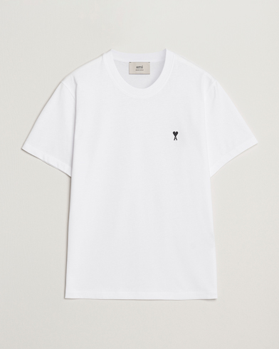 AMI Contrast Heart Logo T-Shirt White – Vit