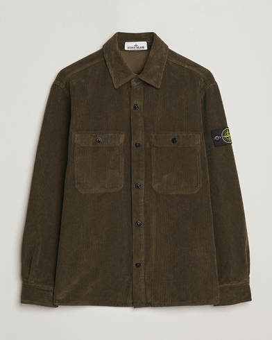 Stone Island Organic Cotton Cord Overshirt Military Green – Grön