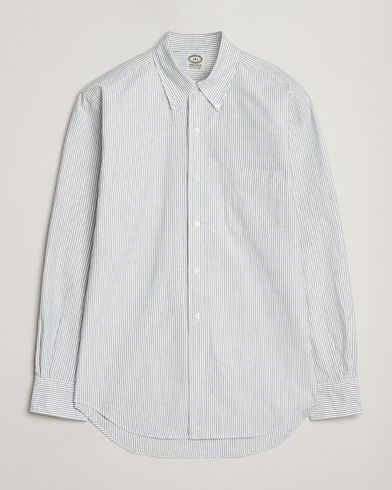Kamakura Shirts Vintage Ivy Oxford Button Down Shirt Green Stripe – Grön