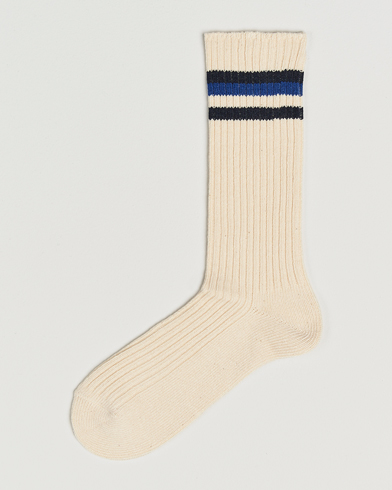 Kamakura Shirts Vintage Ivy Socks White/Blue – Vit