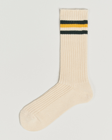 Kamakura Shirts Vintage Ivy Socks White/Yellow – Vit