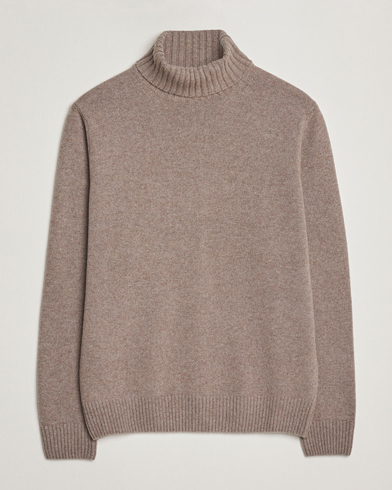 Morgano Wool/Cashmere Heavy Knit Rollneck Light Brown – Brun
