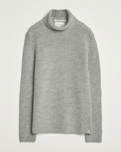 Peregrine Wilkinson Knitted Merino Rollneck Light Grey – Grå
