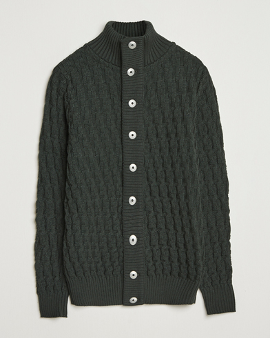 S.N.S. Herning Stark Wool Cable Cardigan Dark Forest Green, Herr, Cardigan, Grön, Storlek XXL