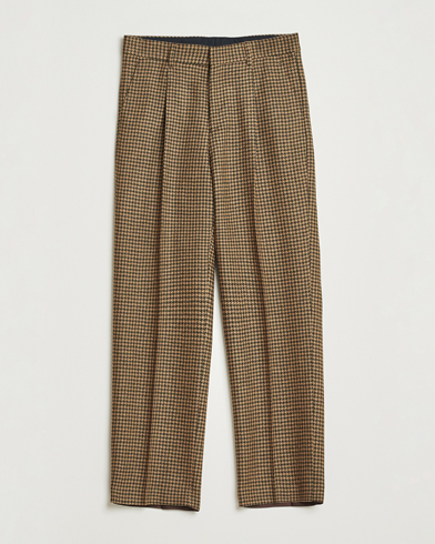 Tiger of Sweden Todne Swedish Wool Dogtooth Trousers Brown Olive – Grön