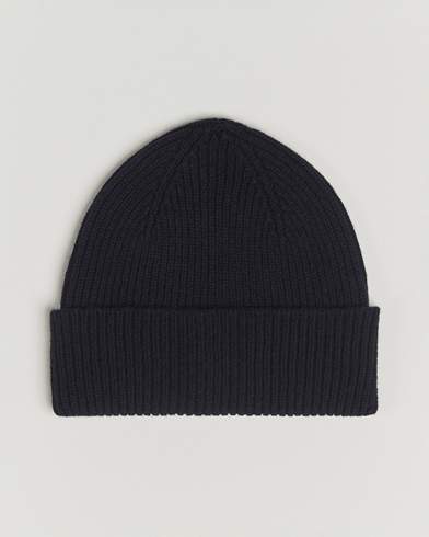 Robert Mackie Clyde Lambswool Beanie Navy – Blå