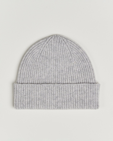 Robert Mackie Clyde Lambswool Beanie Pearl Grey – Grå