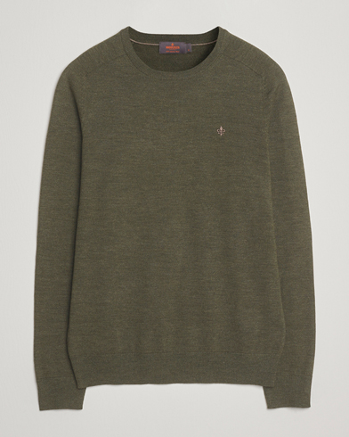 Morris Merino O-Neck Olive – Grön
