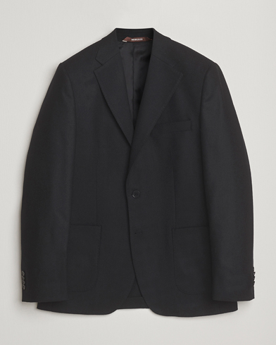 Morris Flannel Wool Blazer Black – Svart