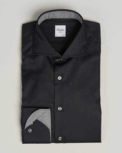 Stenströms Regular Fit Contrast Shirt Black – Svart
