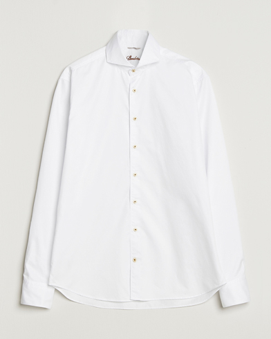 Stenströms Regular Fit Washed Cotton Plain Shirt White – Vit