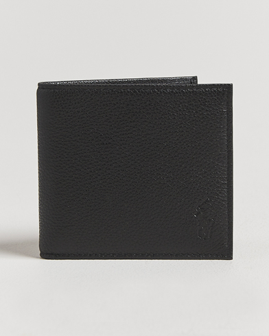 Polo Ralph Lauren Pebbled Leather Billfold Wallet Black – Svart
