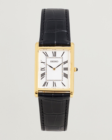 Seiko Quartz Gold Leather 28mm White Dial – Vit