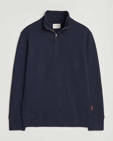 Gant Light Sacker Rib Half Zip Evening Blue – Blå